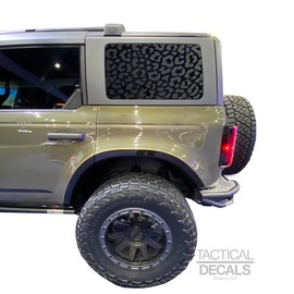 Tactical Decals - Cheetah Leopard allover animal print design Decals For 2021-2025 Ford Bronco 4-door - 3rd Windows - Custom Design FB4-DG1.A