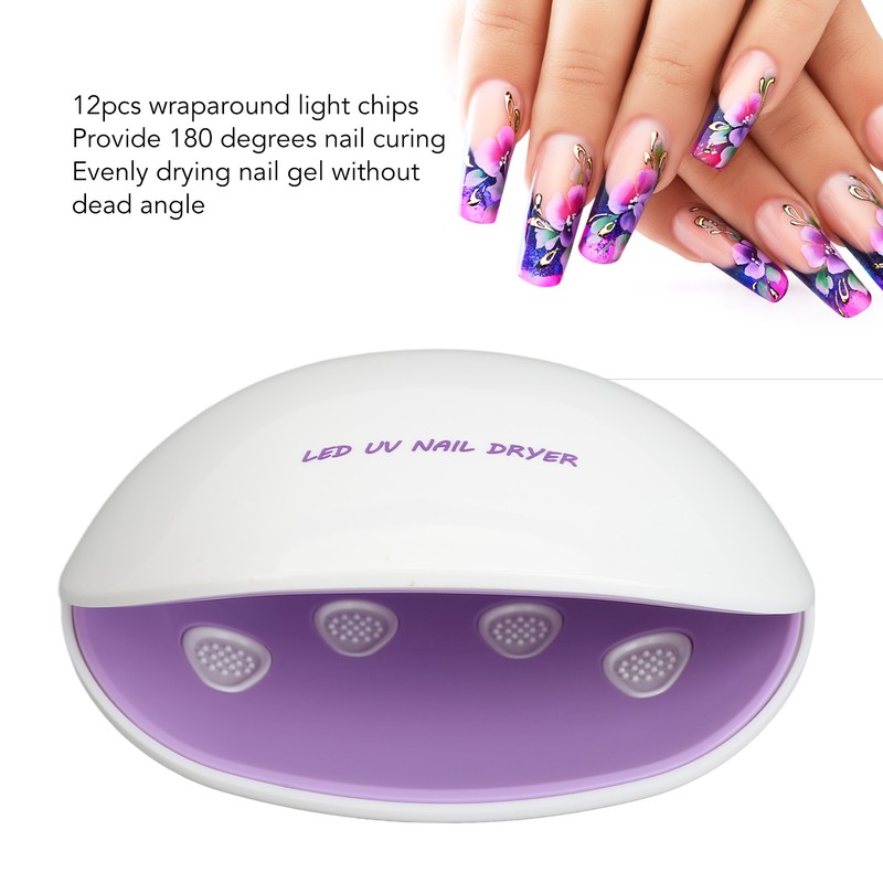 LED Nail Gel Polish Dryer Shell Shaped 12pcs Light Chips