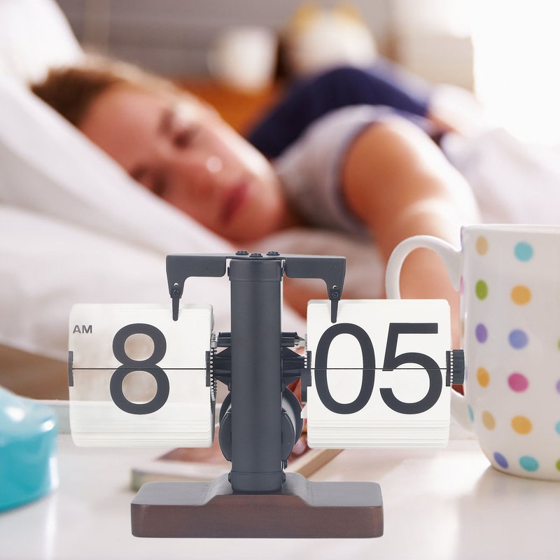 Digital Flip Dоwn Clock Retro Wooden Mechanical Flip Clock Desktop