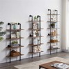 HOMBAZAAR Industrial Pipe Bookshelf,6 Tier Pipe Shelving,Wall Mounted Ladder Shelves