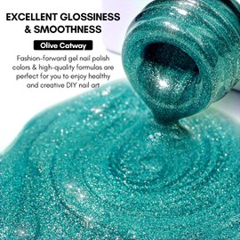 Makartt Cat Eye Gel Nail Polish: Reflective Glitter Gel with Magnet for Temperature Changing Magnetic Nails, Nail Polish UV/LED Light Cured, DIY Nail Art, Salon & Home Use(Olive Catway) 10ml