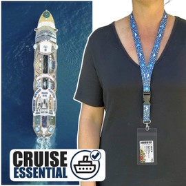 Cruise Lanyards with ID Holder [2 Pack] Mermaid & Cruise Ship Design for Ship Key Cards [Gray & Blue] in 2023, 2024 & 2025