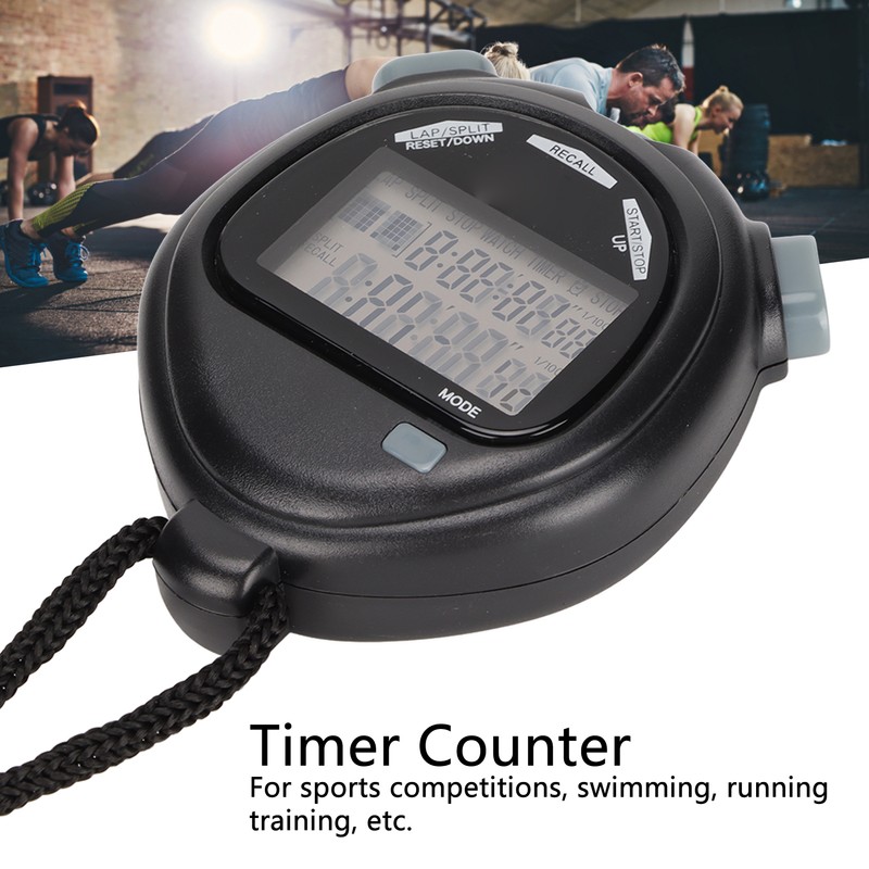 Electronic Stopwatch Multifunctional 2 Lines Show Digital Sports Timer for