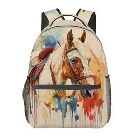 VANZEV Watercolor Horse Backpack Travel Backpacks Laptop Rucksack,School Bookbag for Women Kids Boys Girls,Animal Back Pack Accessories Bags,Ideal Gifts for Work, Outdoor Adventures