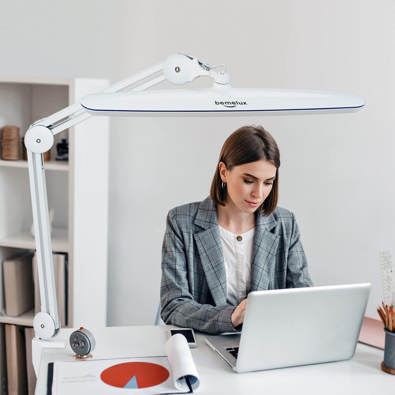 bemelux Task Lamp with Clamp, Bright 117PCS LEDs, Metal Swing