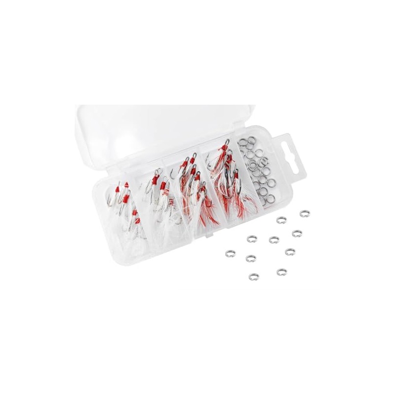 Fishing Treble Hooks Feather Dressed Size 4 6 Set with