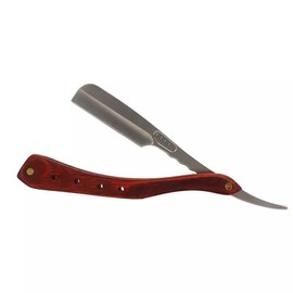 Deepa Folding Leather Razor, Barber, Western Razor, Silver x Brown