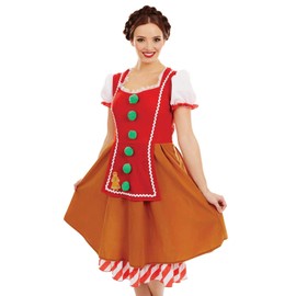 Fun Shack Gingerbread Costume Women Gingerbread Man Costume Adult Women Fancy Dress Christmas Costumes For Women Large