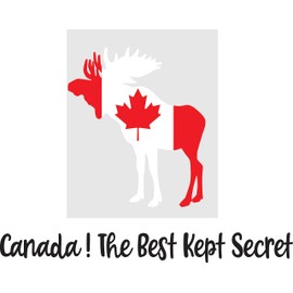 Canadian Moose Flag Maple Leaf Canada'a Best Kept Secrete Holiday'sBeach Coast Seashore Coastline Sand Shipwreck Lakeshore Beach House Crab Surfing Boogie Board Girl Boy Bedroom Wall Decal Sticker16x20 Inches