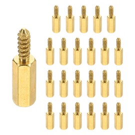 PATIKIL 24pcs M3 Male to Female Self-tapping Hex Standoffs Spacers Pillars, M3 11+6mm Brass Motherboard Standoffs Copper