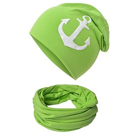 Miobo Beanie Hat and Tube Scarf Set of 2 for Baby Children Boys and Girls Cotton
