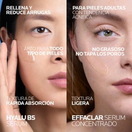 La Roche Posay Kit Hidratante Anti-marcas Hyalu B5 Serum + Effaclar Serum