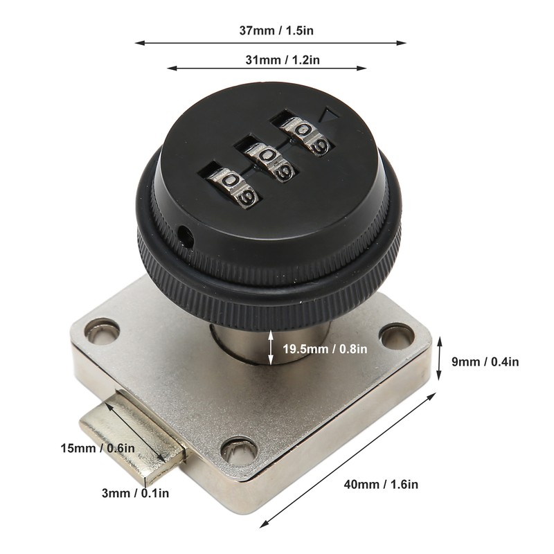 Combination Cam Lock Zinc Alloy Keyless Password Drawer Lock for