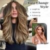 Isaic Clip in Hair Extensions,Balayage Dark Brown to Chestnut Synthetic
