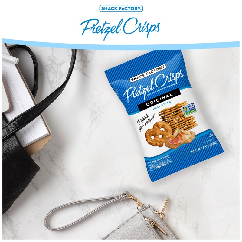 Snack Factory Pretzel Crisps, Original, On-the-Go Bag, 3 Oz (Pack