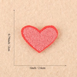 Heart Shaped Iron On Patches, Cute Colorful Embroidered Sew On Love Applique Patches for Clothing Repair and Decoration, 20PCS