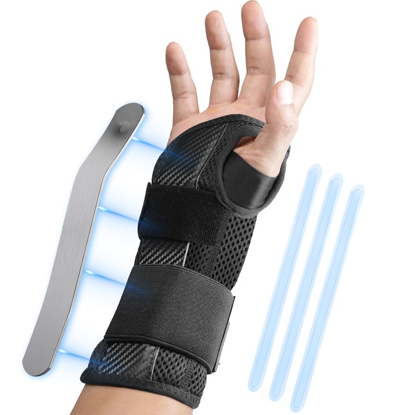 Sioven Wrist Support Brace with Metal Splint Carpal Tunnel Wrist