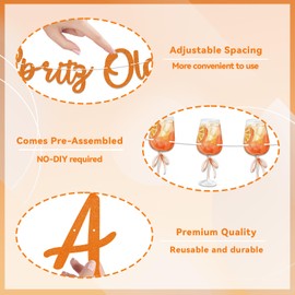 A Spritz Older Banner & Aperol Spritz Garland, Spritz Themed Birthday Banner, Summer Bday Decorations, Aperol Cocktail Birthday Party Decorations Orange Glitter