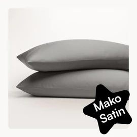 Seralino Satin Cushion Cover, 50 x 50 cm, Anthracite/Dark Grey (Set of 2), 100% Organic Cotton, Oeko-Tex Certif., Soft Cushion Cover, Also Suitable for Sofa Cushions 50 x 50 cm, Cushion Covers 50 x 50