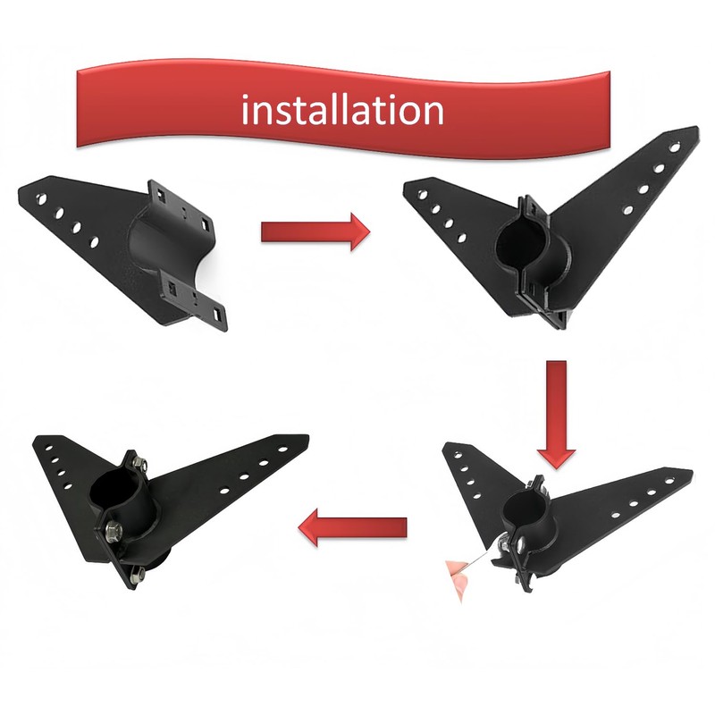 NyVoozy for NK-180s Marine Steering Triangle, Black Powder Coated Aluminum,