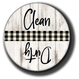 Dishwasher Magnet Clean Dirty Sign Indicator, Trendy Universal Flip Kitchen Dish Washer Refrigerator Magnet, Laundry Magnet Kitchen Organization and Storage |DWM001|