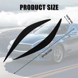 Federedevo Headlight Eyebrows Cover Compatible with Infiniti Q50 2014-2024, Carbon Fiber Front Lamp Eye Lid Cover Trim