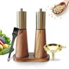Gold Salt and Pepper Grinder Set,Wooden Pepper Grinder, Manual Salt