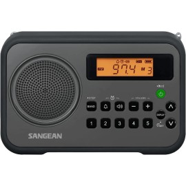 Sangean PR-D18BK AM/FM/Portable Digital Radio with Protective Bumper(Gray/Black)