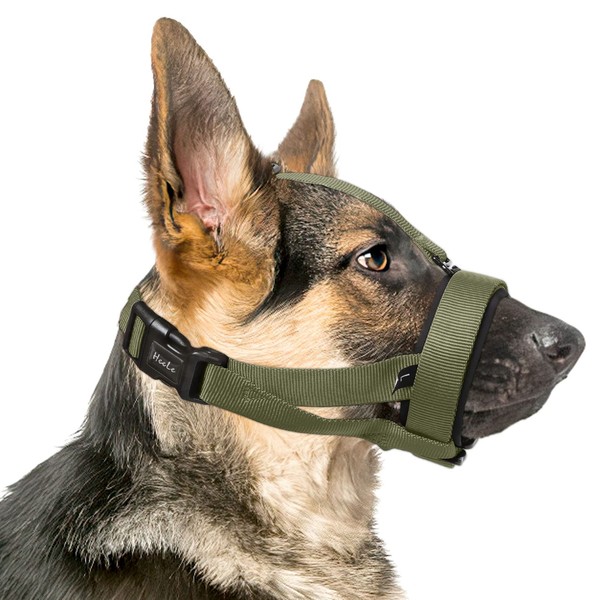 HEELE Dog Muzzle with Head Strap and Adjustable Loop and
