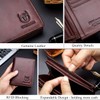BULLCAPTAIN Large Capacity Genuine Leather Bifold Wallet/Credit Card Holder for