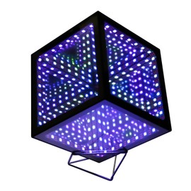 Heepulor Infinity Hyper Cube LED Light LED Controller with Stand, Controller & Sound & App Reactive Table Lamp - Cool & Creative Multicolor Decorative Mirror Art Desk Night Light (Small 4Inchs)