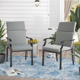 Enipate 2 Pack Outdoor High Back Chair Cushion, Weather Resistant Adirondack Rocking Chair Cushions, Patio Chair Seat Cushions