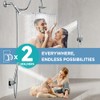 All Metal Dual Shower Heads Combo with Curved Extension Arm,