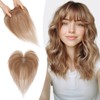 S-noilite Hair Toppers for Women Human Hair with Air Bangs