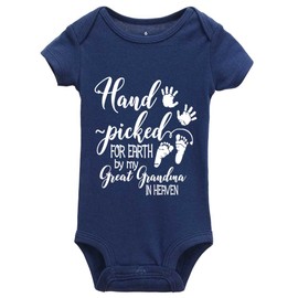 YCICIVDee Hand Picked For Earth By My Great Grandma In Heaven Newborn Universal Short Sleeve Bodysuits
