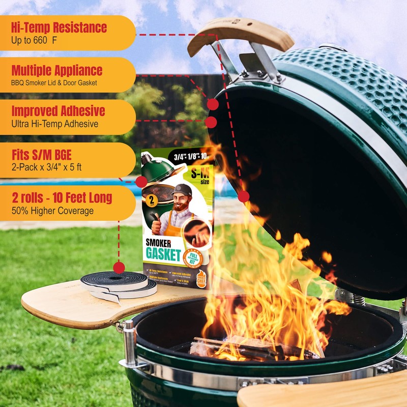 Big Green Egg Gasket Replacement S-M - 2-Pack x 5