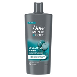 DOVE MEN + CARE Dove Men +Care Eucalyptus + Mint 3-in-1 Hair, Face and Body Wash Body Cleanser Shower Gel, Pack of 10, 24 Hour Micro Moisture Technology Invigorate and Refreshing 700 ml