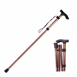 Height adjustable folding cane disabled cane stick cane grandfather cane light cane portable cane 1Foldable Cane-Brown