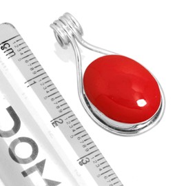 Jeweloporium 925 Silver Pendant for Women Red Stone Gemstone Fashion Silver Pendant Necklace Thanksgiving Gift Boho Jewelry