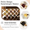 White Wine Rack for 10-Bottle, Wooden Wine Display Rack, Countertop