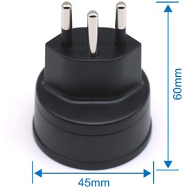 EU auf Schweiz/Liechtenstein Adapterstecker, 2-poliger DE/FR/IT/ES Stecker auf Schweizer 3-polige Steckdose für Frankreich/Deutschland Besucher (3 Stück Schwarz)