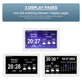 Jazeyeah 2025 New Year's Calendar, 10.1 Inch WiFi Smart Electronic Digital Desk Office Calendar with Memo Reminder Settings, Weather & Temperature & Humidity Display