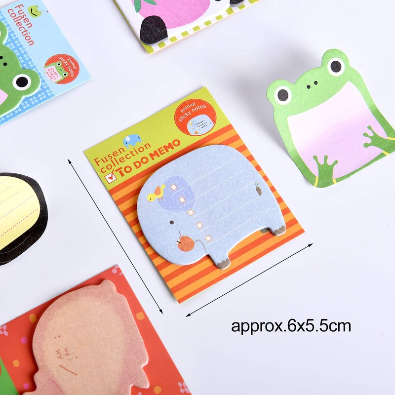 16 Pieces Self Sticky Notes Cute Animals Shaped Sticky Notes