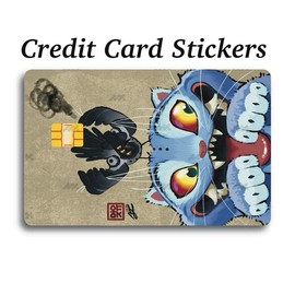 Huntrix themed credit card stickers for debit credit ebt:_Crow cat 2