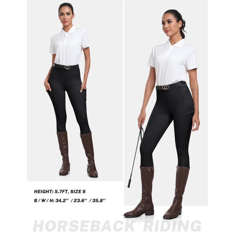 MoFiz Women's Silicone Full Seat Horse Riding Pants Zipper Pockets