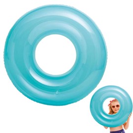 Transparent Swimming Ring Inflatable Kids Swimming Float,76cm Inflatable Pool Floats Rubber Ring for Swimming,Pool Ring for Kids,Blue Swim Ring Kids Inflatables for Swimming Pools Water Summer Beach