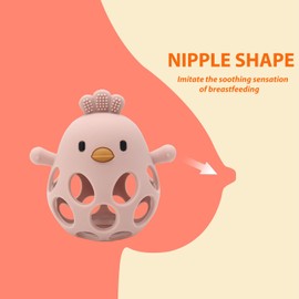 Beißring Baby, Beißspielzeug, Zahnungshilfe, Beissring Baby Spielzeug 0 3 6 9 12 Monate, Sensorisches Fäustling Beißspielzeug Geschenke für Neugeborene Kleinkinder (Rosa)