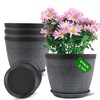 Quarut 4 Pack 6 Inch Flower Pots Planters for Outdoor