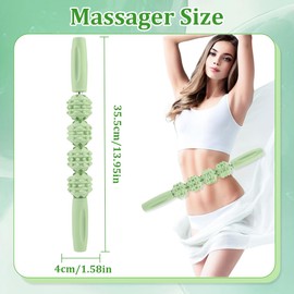 Beinmuskelroller, 1 Stück, tragbare Muskelmassagerolle, Beinmassagegerät, multifunktionales Massagegerät für Rücken und Nacken, Muskelentspannung (grün)