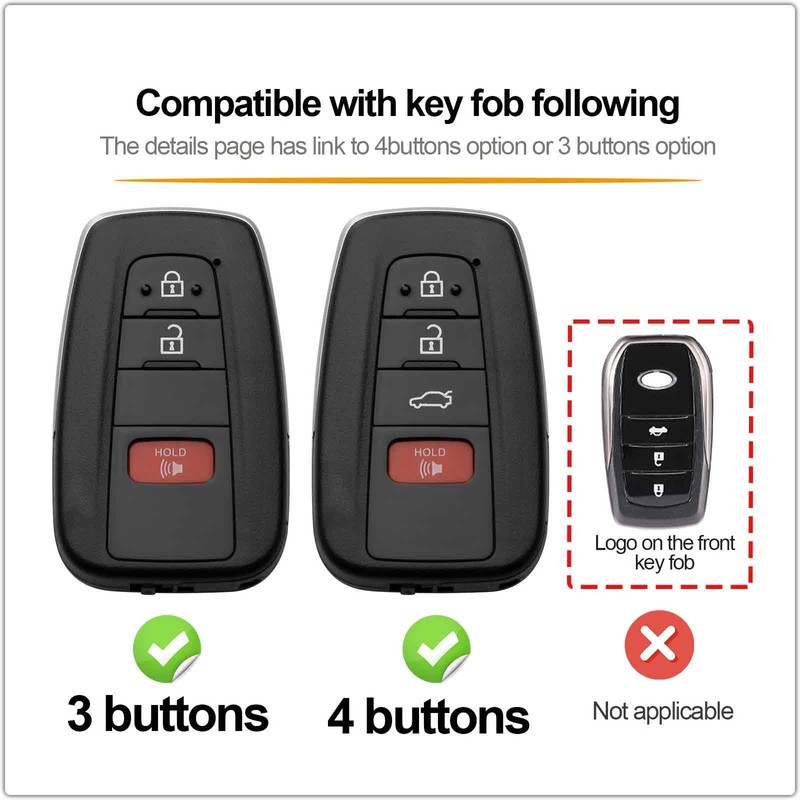 Smyfob Compatible with Toyota Key Fob Cover 3 buttons car